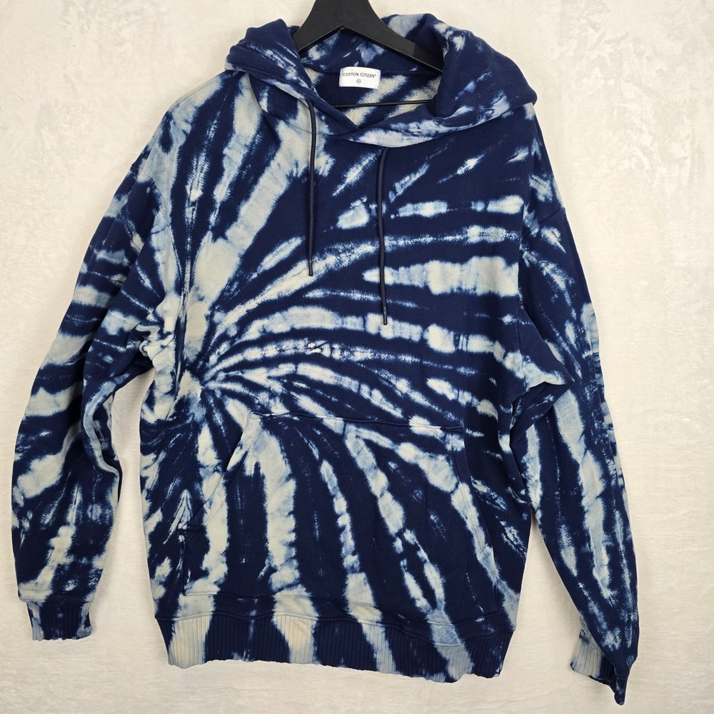 Cotton Citizen Hoodie Mens XXL Blue White Tie Dye French Terry Made in USA